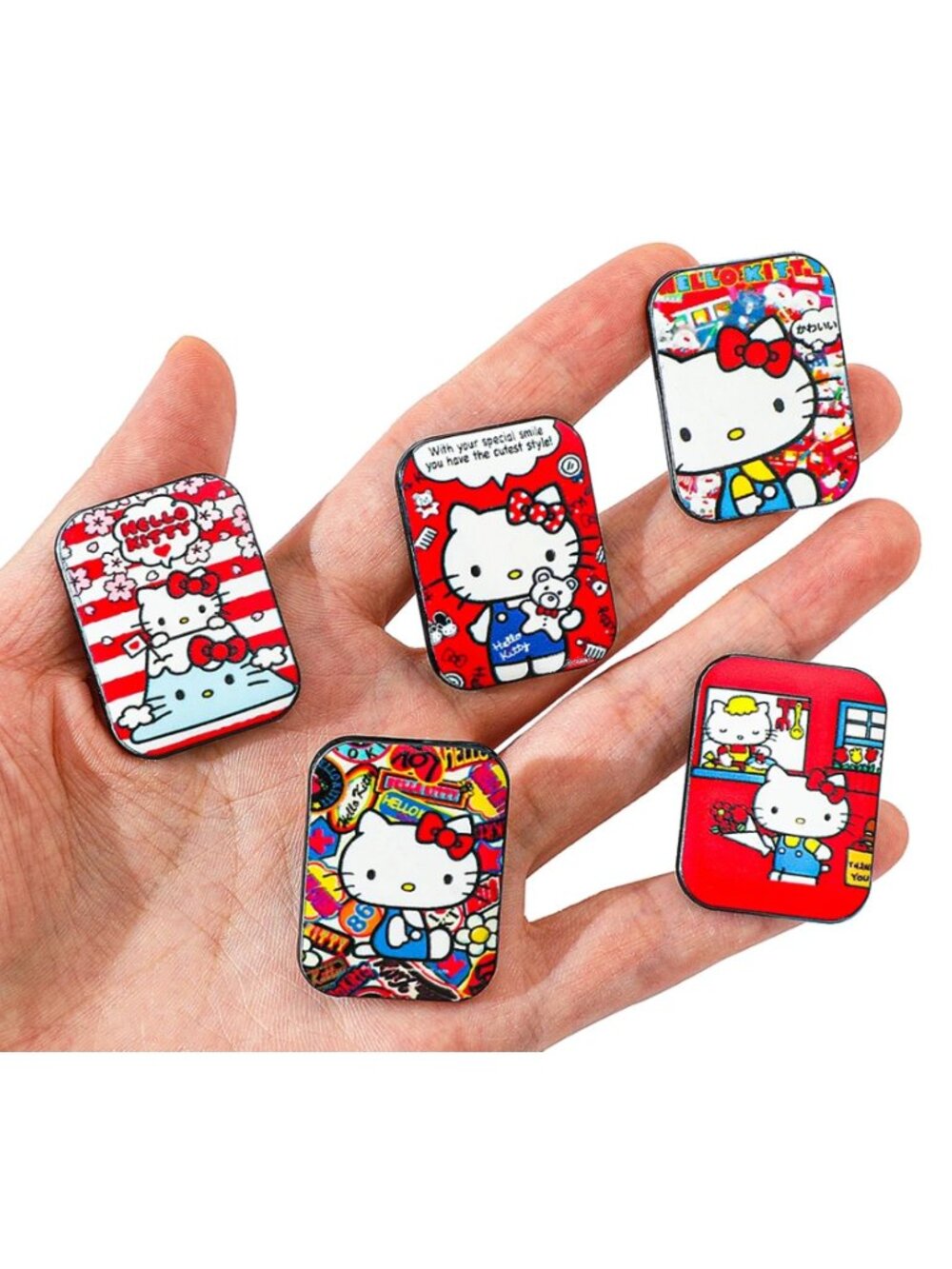 Hello Kitty Enamel Pin Set 5PCS Kawaii Brooch Badges Backpack Jacket Gift
